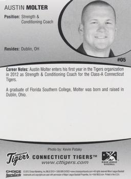 2012 Choice Connecticut Tigers #05 Austin Molter Back
