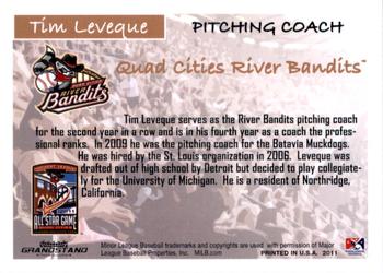 2011 Grandstand Midwest League All-Stars West Division #NNO Tim Leveque Back