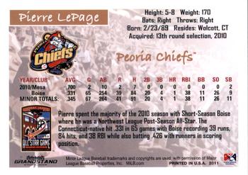 2011 Grandstand Midwest League All-Stars West Division #NNO Pierre LePage Back