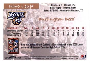 2011 Grandstand Midwest League All-Stars West Division #NNO Nino Leyja Back
