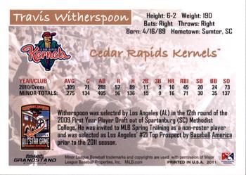 2011 Grandstand Midwest League All-Stars West Division #NNO Travis Witherspoon Back