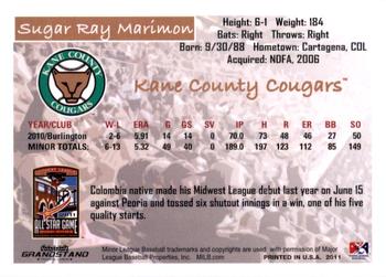 2011 Grandstand Midwest League All-Stars West Division #NNO Sugar Ray Marimon Back