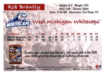 2011 Grandstand Midwest League All-Stars East Division #NNO Rob Brantly Back