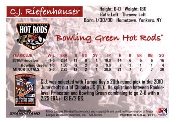 2011 Grandstand Midwest League All-Stars East Division #NNO C.J. Riefenhauser Back