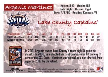 2011 Grandstand Midwest League All-Stars East Division #NNO Argenis Martinez Back