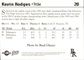 1997 Best Wilmington Blue Rocks #20 Kevin Hodges Back