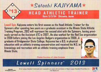 2013 Grandstand Lowell Spinners #NNO Satoshi Kajiyama Back