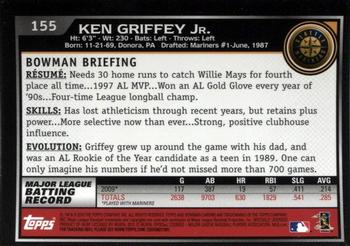 2010 Bowman Chrome #155 Ken Griffey Jr.  Back