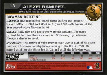 2010 Bowman Chrome #18 Alexei Ramirez  Back