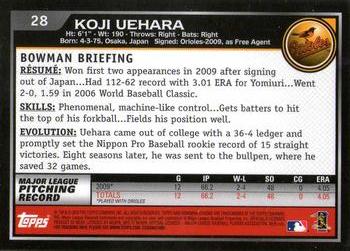 2010 Bowman Chrome #28 Koji Uehara  Back