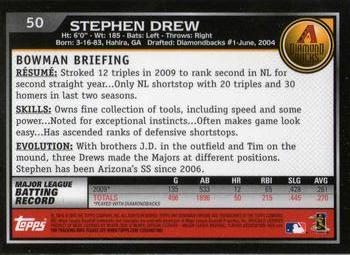 2010 Bowman Chrome #50 Stephen Drew  Back