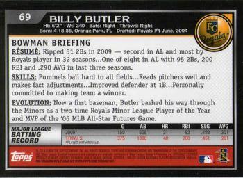 2010 Bowman Chrome #69 Billy Butler  Back