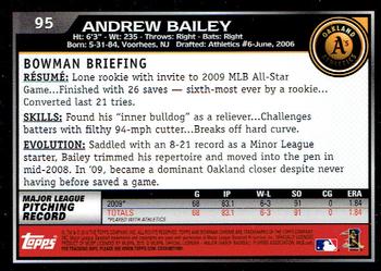 2010 Bowman Chrome #95 Andrew Bailey  Back