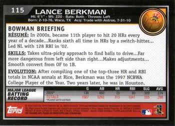 2010 Bowman Chrome #115 Lance Berkman  Back