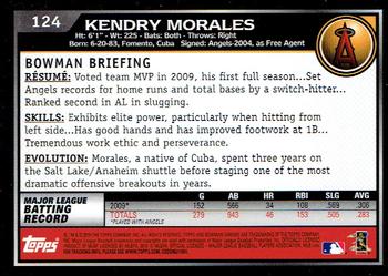 2010 Bowman Chrome #124 Kendry Morales Back