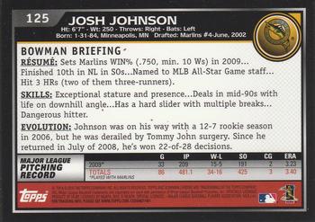 2010 Bowman Chrome #125 Josh Johnson  Back