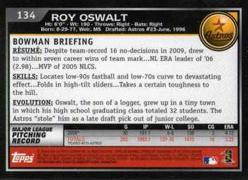 2010 Bowman Chrome #134 Roy Oswalt  Back