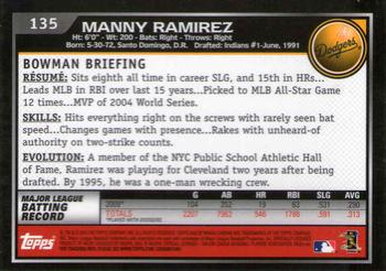 2010 Bowman Chrome #135 Manny Ramirez  Back