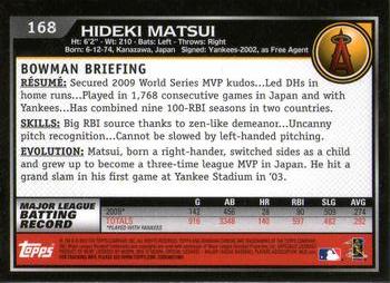 2010 Bowman Chrome #168 Hideki Matsui  Back