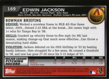 2010 Bowman Chrome #169 Edwin Jackson  Back