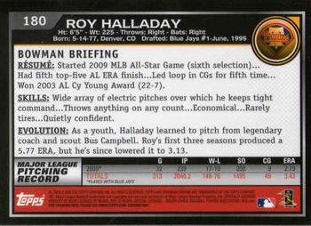 2010 Bowman Chrome #180 Roy Halladay  Back