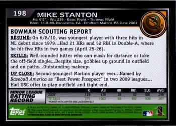 2010 Bowman Chrome #198 Mike Stanton  Back