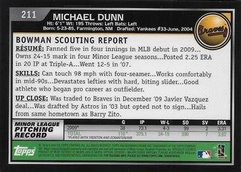 2010 Bowman Chrome #211 Michael Dunn  Back