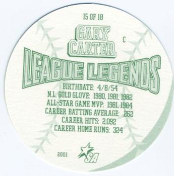 2001 King B League Legends Discs #15 Gary Carter Back