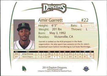 2014 Dayton Dragons Team Issue #14 Amir Garrett Back