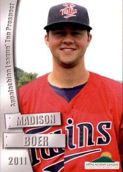 2011 Grandstand Appalachian League Top Prospects #NNO Madison Boer Front