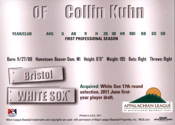 2011 Grandstand Appalachian League Top Prospects #NNO Collin Kuhn Back