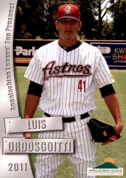 2011 Grandstand Appalachian League Top Prospects #NNO Luis Ordosgoitti Front