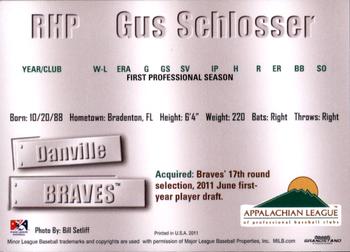 2011 Grandstand Appalachian League Top Prospects #NNO Gus Schlosser Back