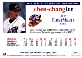 2011 Grandstand Akron Aeros #NNO Chen-Chang Lee Back