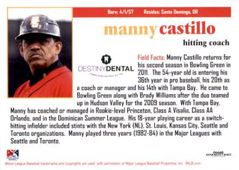 2011 Grandstand Bowling Green Hot Rods #NNO Manny Castillo Back