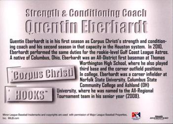 2011 Grandstand Corpus Christi Hooks #NNO Quentin Eberhardt Back