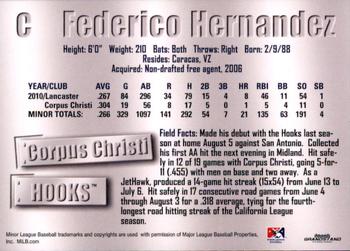 2011 Grandstand Corpus Christi Hooks #NNO Federico Hernandez Back
