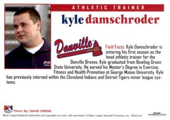 2011 Grandstand Danville Braves #NNO Kyle Damschroder Back