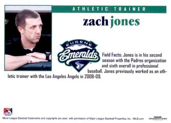 2011 Grandstand Eugene Emeralds #NNO Zach Jones Back