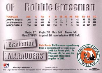 2011 Grandstand Florida State League Top Prospects #NNO Robbie Grossman Back