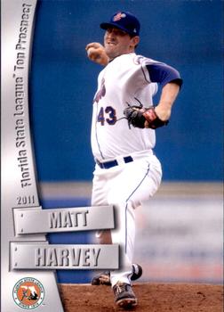 2011 Grandstand Florida State League Top Prospects #NNO Matt Harvey Front