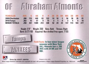 2011 Grandstand Florida State League Top Prospects #NNO Abraham Almonte Back