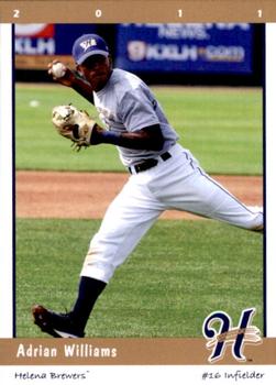 2011 Grandstand Helena Brewers #NNO Adrian Williams Front