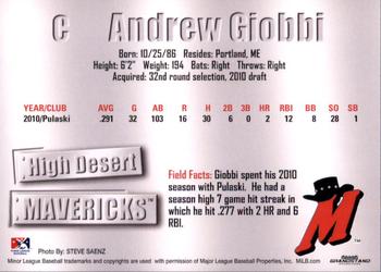 2011 Grandstand High Desert Mavericks #NNO Andrew Giobbi Back