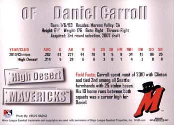 2011 Grandstand High Desert Mavericks #NNO Daniel Carroll Back