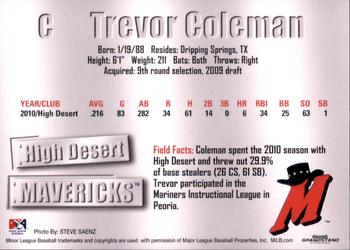 2011 Grandstand High Desert Mavericks #NNO Trevor Coleman Back