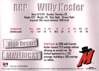 2011 Grandstand High Desert Mavericks #NNO Willy Kesler Back