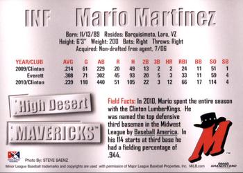 2011 Grandstand High Desert Mavericks #NNO Mario Martinez Back