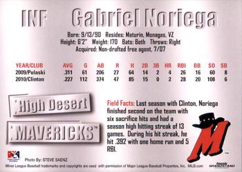 2011 Grandstand High Desert Mavericks #NNO Gabriel Noriega Back