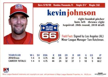 2011 Grandstand Inland Empire 66ers #NNO Kevin Johnson Back